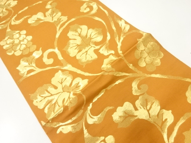 葡萄唐草模様織出し袋帯